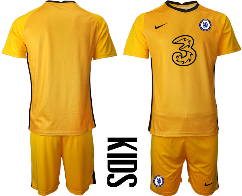 2021 Chelsea yellow goalkeeper Youth soccer jerseys